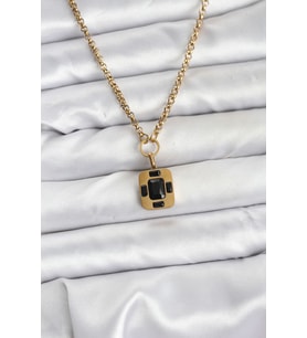 316L Çelik Zincir Gold Renk Vintage Model Kadın Kolye