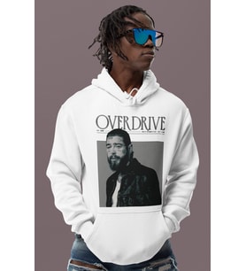 Overdrive Post Malone Rapper Baskılı Unisex Oversize Şarkıcı Hoodie