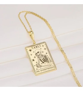 Kişiye Özel The Overthinker Tarot Kolye 925K Gümüş (Gold)
