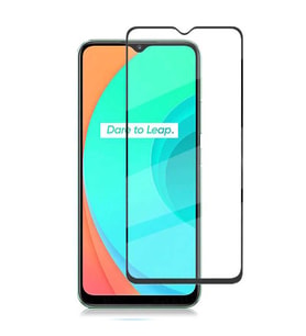 Realme C11 Temperli Cam Full Ekran Koruyucu (Siyah)