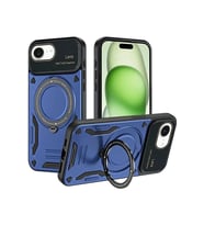 iPhone 16E Kılıf Joy Lens Standlı Kapak - Lacivert