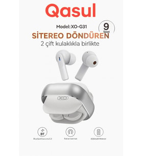 Kablosuz Bluetooth 5.3 Kulaklık – 9 Saat Kullanım, Döner Şarj Kutusu, 2 Çift Kulaklık Dahil