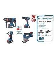 Proter PST 1914 quatro 4.0 Ah 20 V Li-ion Pil  Kömürsüz Şarjlı (Dörtlü Makina Set) P1EA020