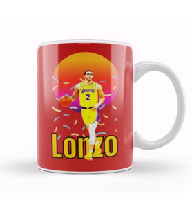 Lonzo Ball Lonzo Ball Vintage Art   Legend Basketball Gift Kupa Bardak Porselen