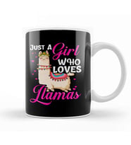 Funny Just A Girl Who Loves Llamas Cute   Lama Kupa Bardak Porselen