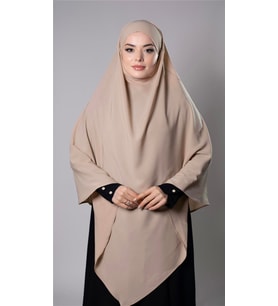 Sütlü Kahve Pratik Hazır Geçmeli Tesettür Eşarp Medine İpeği Bağcıklı Sufle Hijab 2301_26