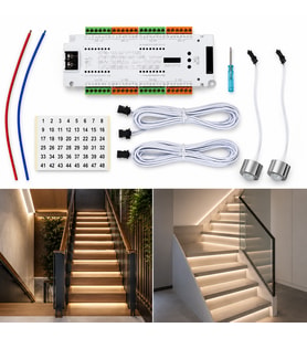 Akıllı Merdiven Aydınlatması lamba PIR hareket sensör STEP-1002 basamak adım kontrol 12V-24V Kontrol Sistemi SMD COB tek renkli LED şerit cihaz