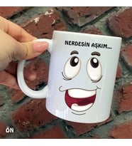 Size Özel Neredesin Aşım Buradayım Aşkım Seramik Baskılı Kupa Bardaklar