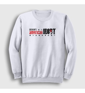 Presmono Unisex Beyaz American Idiot V2 Green Day Sweatshirt 55261tt (Beyaz)