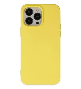 Newface Apple iPhone 14 Pro Kılıf Nano içi Kadife Silikon - Sarı