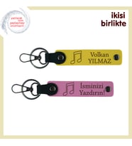 Müzik Sevgisini Kalıcılaştıran Tasarım, Kişiye Özel Anahtarlık Takımı, Sarı-Pembe