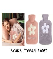 2 ADET SICAK SU TORBASI PELUŞ PAPATYA DESENLİ 21x13,5x2cm 500 ml