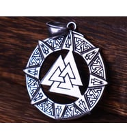 Paslanmaz Çelik Valknut Güç Simgesi Viking Kolye