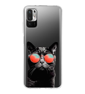 PrintiFy Xiaomi Redmi 10 5G ile Uyumlu 1mm Slim Fit Kedi 3 050d Baskılı Şeffaf  Kılıf