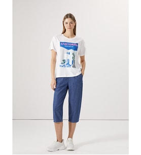 LCW ECO İndigo Beli Lastikli Kadın Jean Kapri