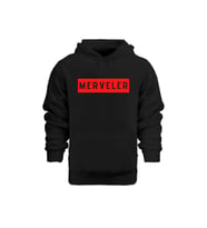 Unısex MERVELER – Hoodie Kapüşonlu Sweatshırt (Siyah-Siyah)