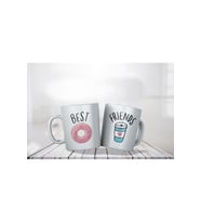 Porselen - Iqra - Best Friends Coffe Nudle Ikili Kupa Bardaklar Makinede Yıkanabilir .