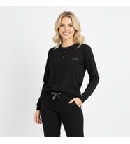 Kadın Pamuklu Siyah Renk Pijama Takımı AL507 V1