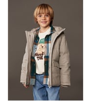 LCW Kids Bej Kapüşonlu Polar Astarlı Erkek Çocuk Şişme Mont