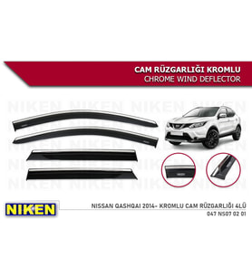 Nissan Qashqai Kromlu Cam Rüzgarlığı Niken 2014-2021 (Beyaz)