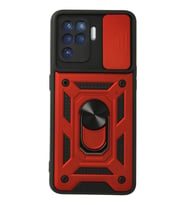 Durukar® Reno 5 Lite Kılıf Pars Lens Yüzüklü Silikon - Kırmızı