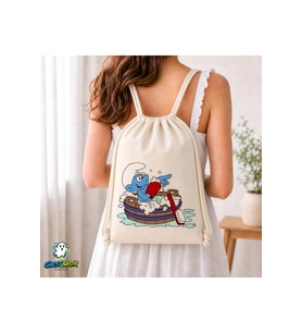 Şirinler Büzgülü Keten Çanta C313