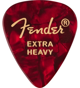 Fender 1980351609 351 Premium Extra Heavy Gitar Penası (Red Moto) Kırmızı İnci Desen Dikkat Çekici Renk ve Sert Pena Tercih Edenler İçin