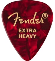 Fender 1980351609 351 Premium Extra Heavy Gitar Penası (Red Moto) Kırmızı İnci Desen Dikkat Çekici Renk ve Sert Pena Tercih Edenler İçin