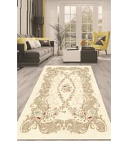 Dijital Kaymaz Taban Yıkanabilir Modern Renkli Salon Halısı Mutfak Halısı Yolluk ND-HT-1530 (Krem)