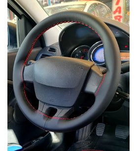 Renault Fluence Uyumludur Dikmeli Direksiyon Kılıfı Soft Esnek Kokusuz Kırmızı İpli-(38×10.5CM)