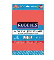 Hazır Kitap Kabı Şeffaf 10Lu Kırmızı
