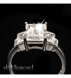 Baget Kesimli Sky Diamond Gümüş Yüzük