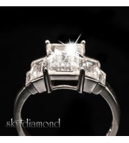 Baget Kesimli Sky Diamond Gümüş Yüzük