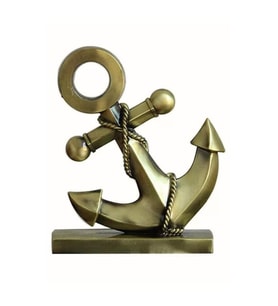 Vintage Metal Çapa Biblo Antik Bronz 16 cm