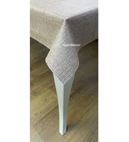 astarlı kırçıllı kumaş görünümlü desen kaymaz pvc muşamba masa örtüsü Kahverengi 100 x 140