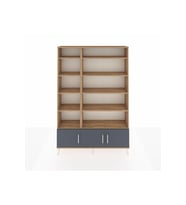 Arges Dolap 10 Raflı 3 Kapaklı 132x30x195 Çam-Antrasit/Çam
