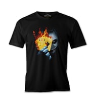 Joker - Cards in Fire Siyah Erkek Tshirt