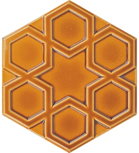 Armada Çini 15x17 Cm Rölyefli Yıldız Karamel Altıgen Seramik