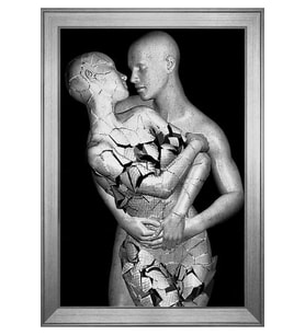 Sevgi Temalı Kanvas Tablo 50 x 70 cm Silver Çerçeve