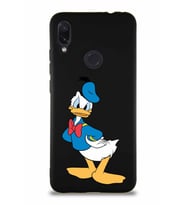 Xiaomi Redmi Note 7 Pro Soft Premier Kapak Donald Duck-D Tasarımlı Silikon Kılıf - Siyah (Şeffaf)