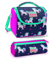 Coral High Kız Çocuk Mor Pembe Unicorn Beslenme Çantası Seti