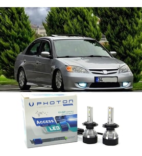 Honda Civic Vtec 2 ES7 Led Xenon Kısa Far Ampulü HB4 Access Yeni Seri Beyaz 2004-2006