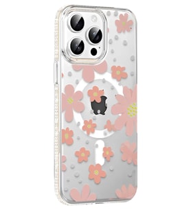 Iphone 14 Floral Magsafe Kapak - Pembe