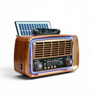 Nostaljik Güneş Panelli Radyo,ledli Trend Tasarım Bluetooth Nostalji Radyo