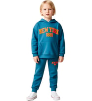 Chicago 1886 Kapüşonlu Oversize Sweatshirt ve Eşofman Altı Takımı Kız Çocuk Kaliteli Şık Rahat