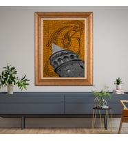 Altın Paspartulu Çerçeveli Tablo V614 (Gold)