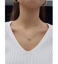 Kelebek Lazer Mineli Minimal Kolye (Karışık)