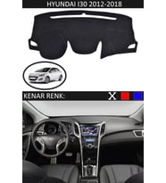 Hyundai I30 2012-2018 Için Uygun Torpido Koruma Halısı Siyah Kenar Renk Siyah
