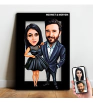 Kişiye Özel Sevgili Karikatür Ahşap Tablo - mx5