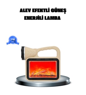 Alev Efektli Solar Lamba COB Işıklı Taşınabilir Bahçe Kamp Aydınlatma